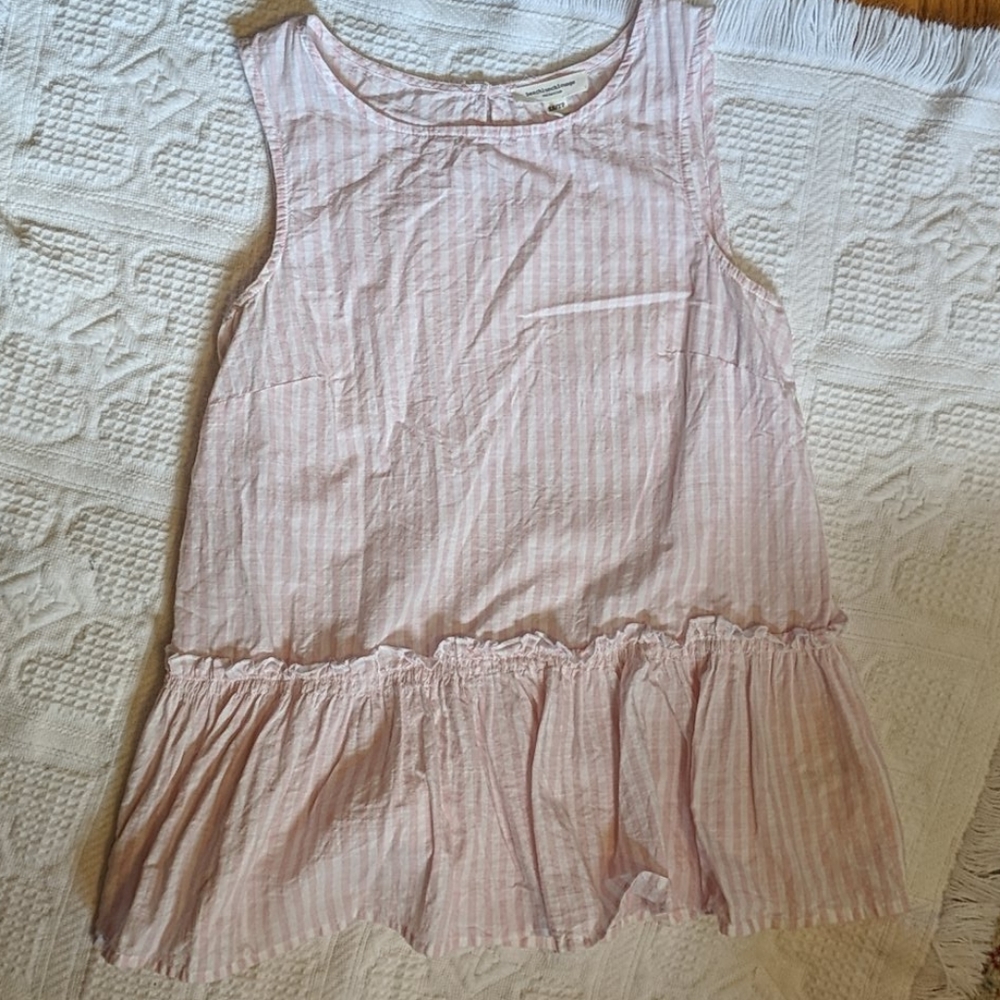 Pink and white tank top